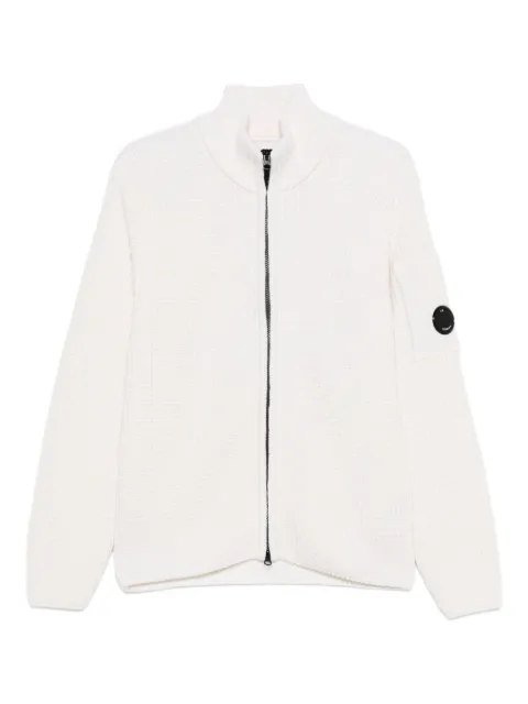 C.P. Company zip-front waffle-knit cardigan Neutrals 19CMKN131A110149A