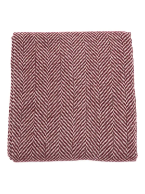 Brunello Cucinelli herringbone-pattern cashmere scarf Red MSC685AGCJH13