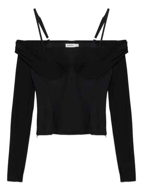 SIMKHAI draped off-shoulder top Black 5252247DBLK