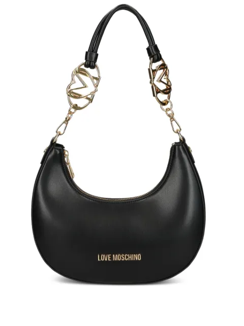 Love Moschino chain-embellished crescent shoulder bag Black JC4048PP1N