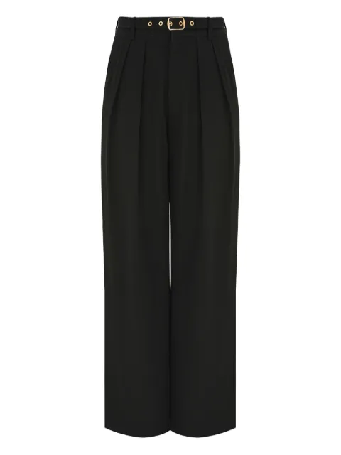 ZIMMERMANN pleated belted trousers Black 5667PF25R