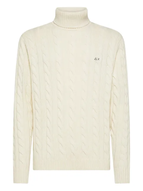 Sun68 cable-knit turtleneck sweater White K4513931