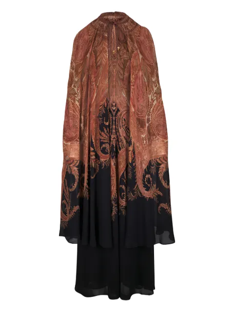 ZIMMERMANN Hypnotic paisley-print cape maxi dress Brown 5207DF251