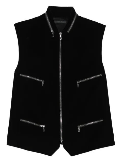 Giorgio Armani zip-details gilet Black GM002032TE10046