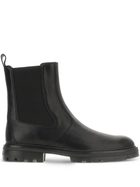 Hogan elastic-panel leather boots Black HXM6730FM60KXT