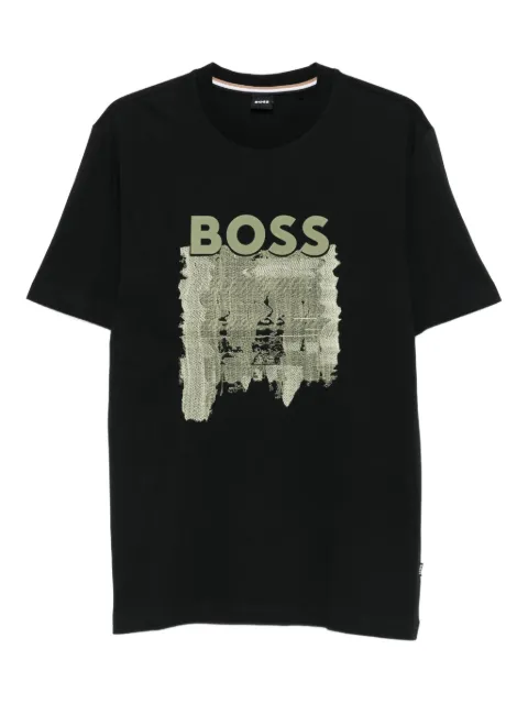 BOSS logo-print graphic T-shirt Black 50543916