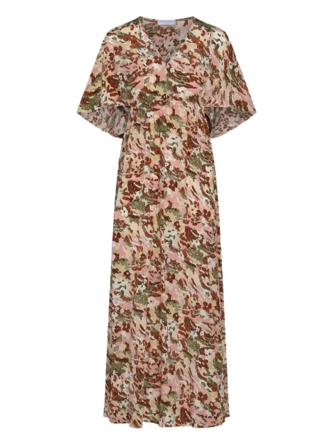 Marinella Piccinno Lucia silk dress Brown TERRA