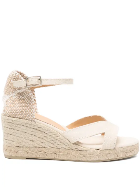 Castañer 70mm cross-strap wedge sandals Neutrals 025533