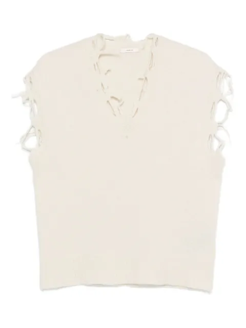 Haikure distressed-finish top Neutrals HEW07086MC066PX