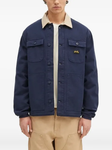 stan ray contrast-collar shirt jacket Blue AW2404755
