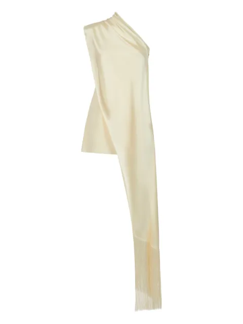Taller Marmo Berenson draped fringe dress Neutrals TMPS2519101
