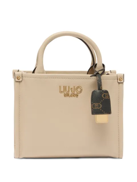 LIU JO small logo charm tote bag Neutrals AF5192E0058