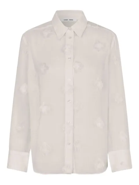 SAMSOE SAMSOE fringed-details shirt Neutrals F25200058