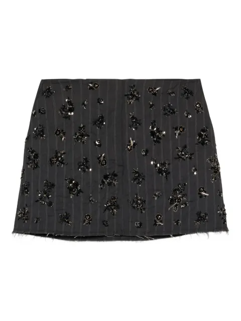 SIMKHAI striped embellished mini skirt Grey 5253045CRCHTCLSTRP