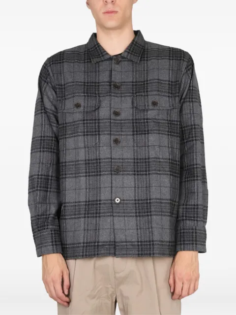 Universal Works buttoned plaid shirt Grey 27653