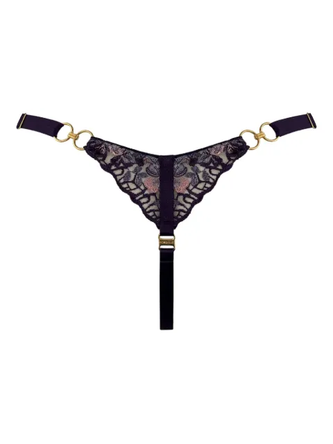 Bordelle Amela floral-lace strap thong Purple AMELASTRAPTHONG