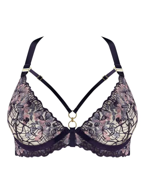 Bordelle Amela Plunge embroidered lace bra Purple AMELAPLUNGEWIREBRA