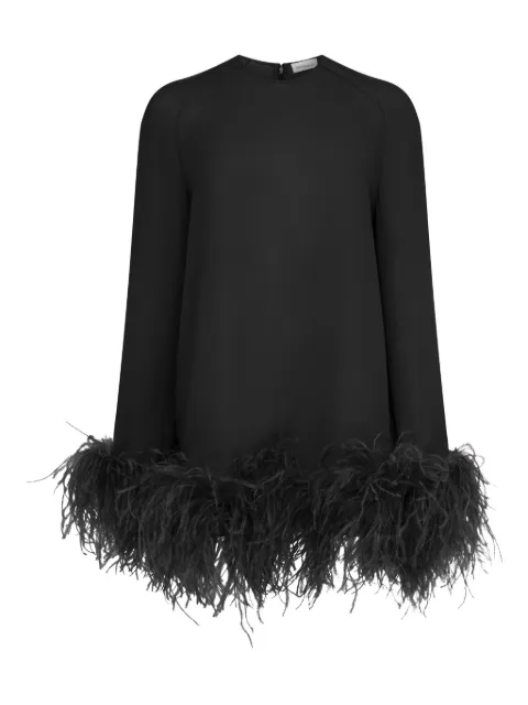 16Arlington Hodi feather-trim mini dress Black DMN635AW2501GEORGETTENERO
