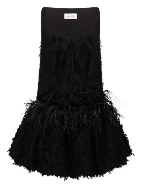 16Arlington Lasa feather-embellished mini dress Black DMN628AW2501FINETEXTURENERO