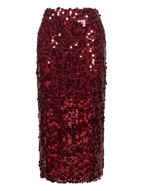 Blanca Vita sequin-embroidered midi skirt Red GRALIS4