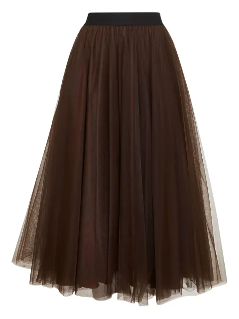 Blanca Vita elasticated-waistband tulle skirt Brown GERBY7132
