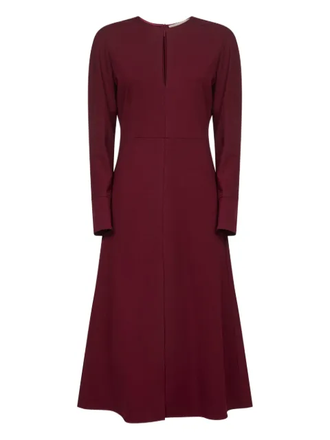Blanca Vita keyhole-neck flared midi dress Red ADERIA5