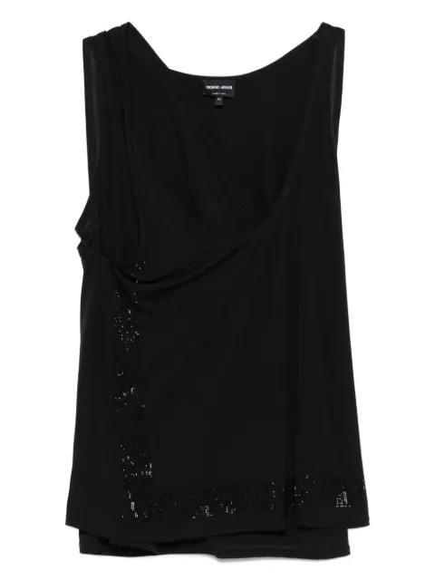 Giorgio Armani sequin-embellished sleeveless top Black GW001830AF15963