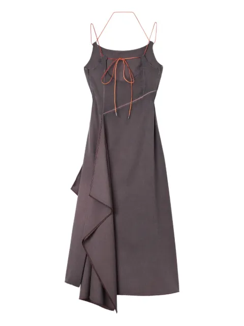 Sunnei draped tie-back midi dress Brown RTWWDRE037WOO013