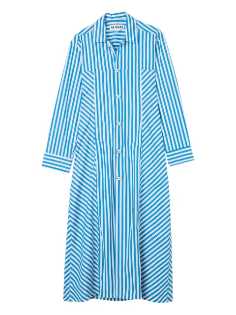 Sunnei striped shirt maxi dress Blue RTWWDRE030COT0858284BLUETTEOFFWHITEST