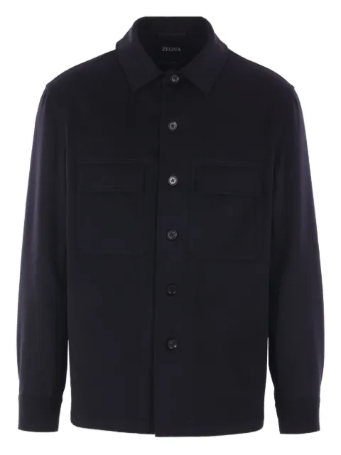 Zegna cashmere buttoned shirt Blue SOT6BE8V46210
