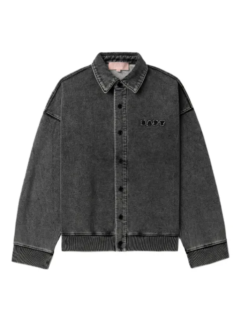 A BATHING APE® logo-embroidered button-down shirt Grey BPYLJK702310L