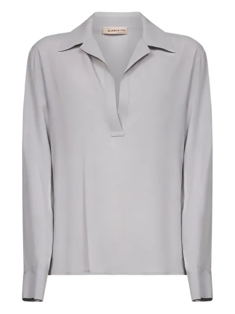 Blanca Vita v-neck blouse Grey TOLES7504