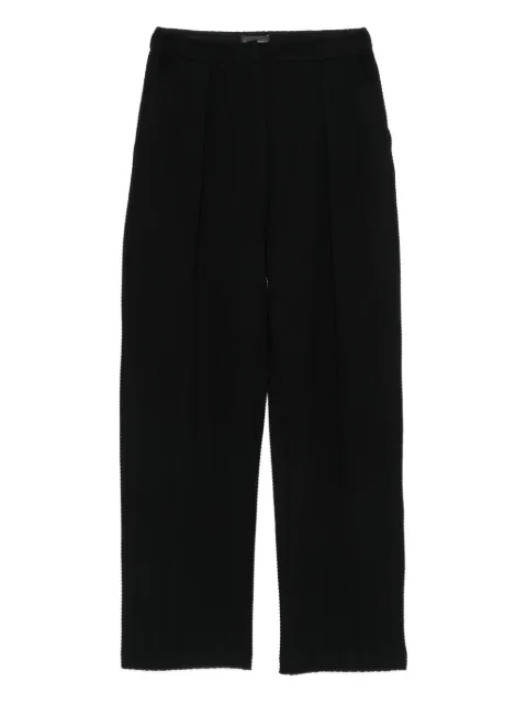 Emporio Armani chevron-motif pleated straight trousers Black EW002755AF16061