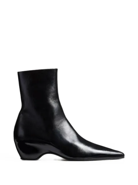 KHAITE Arizona pointed-toe calf leather ankle boots Black F1102943200