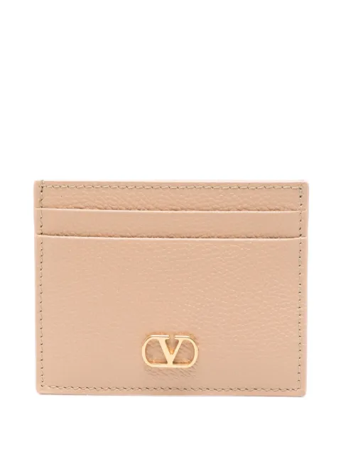 Valentino Garavani VLogo grained leather card holder Neutrals WP0AJ7SNP