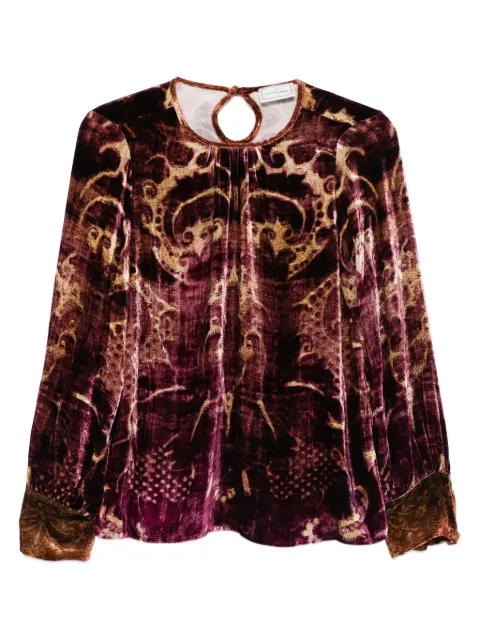Pierre-Louis Mascia patterned velvet blouse Red KANPURSCML11947