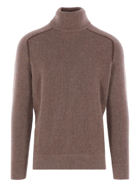 Zegna ribbed turtleneck sweater Brown 120UGK61A2503