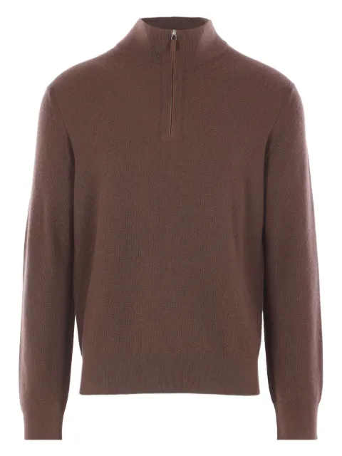 Zegna zip cashmere sweater Brown 127UGK93A2M06
