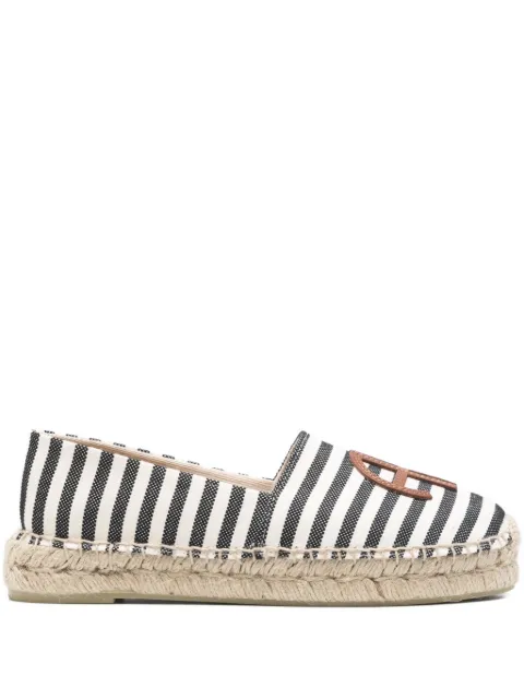 ANINE BING Paloma striped logo espadrilles Black A1411222