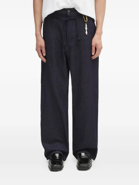 DARKPARK drawstring pearl-embellished jeans Blue MTR29DJB01