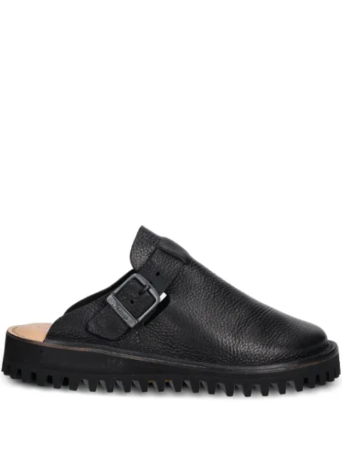 Fracap buckle-fastening leather mules Black S100