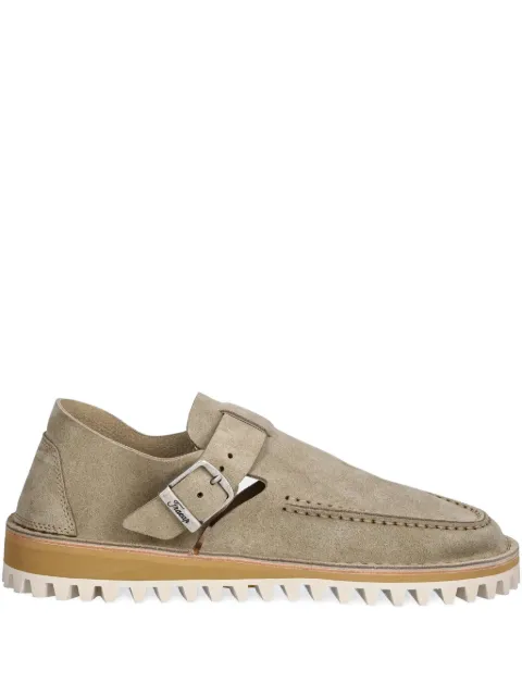 Fracap buckle-strap suede mules Neutrals D151