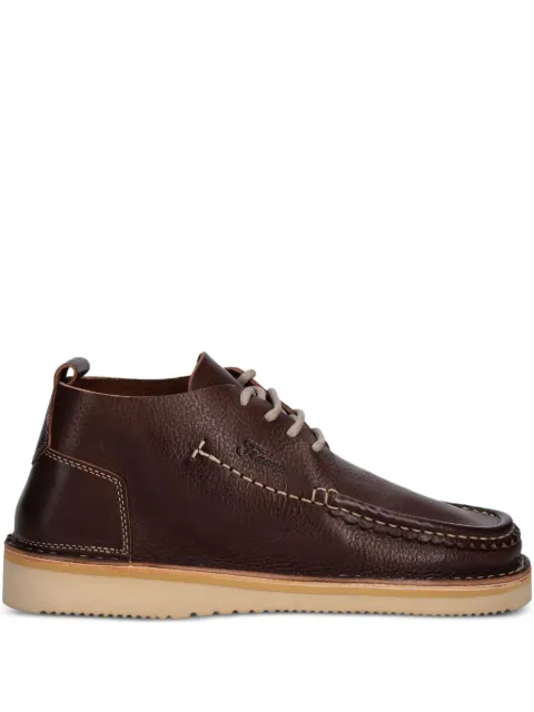 Fracap leather lace-up moccasin boots Brown H146