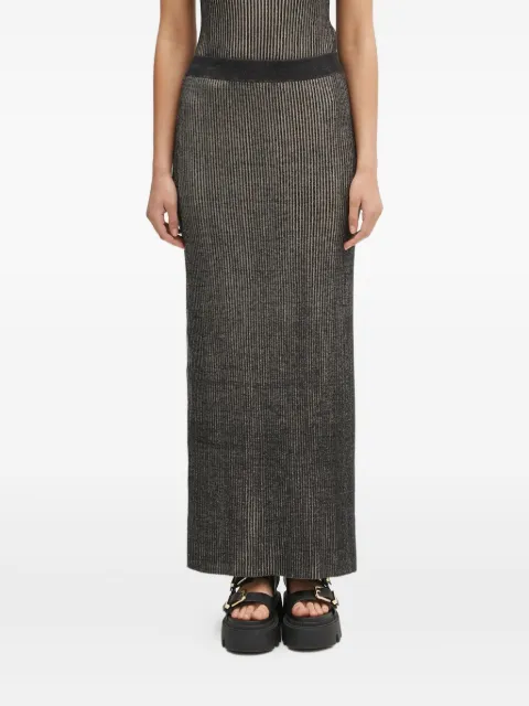 SAMSOE SAMSOE ribbed-knit maxi skirt Black F25100047