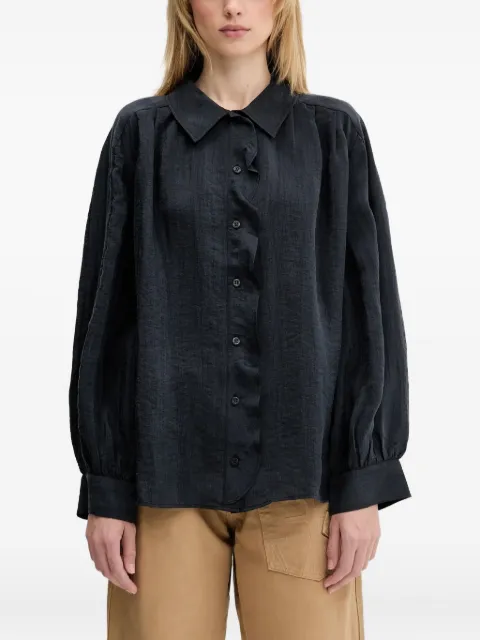 SAMSOE SAMSOE ruffled balloon-sleeve shirt Black F25100022