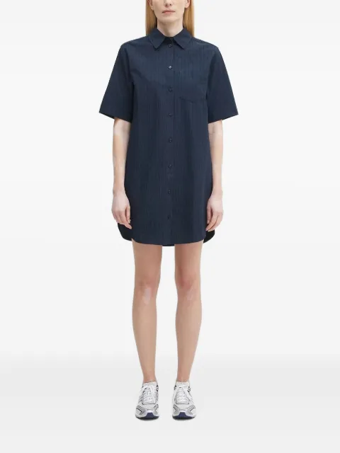 SAMSOE SAMSOE pinstripe short-sleeve shirt dress Blue F25200080