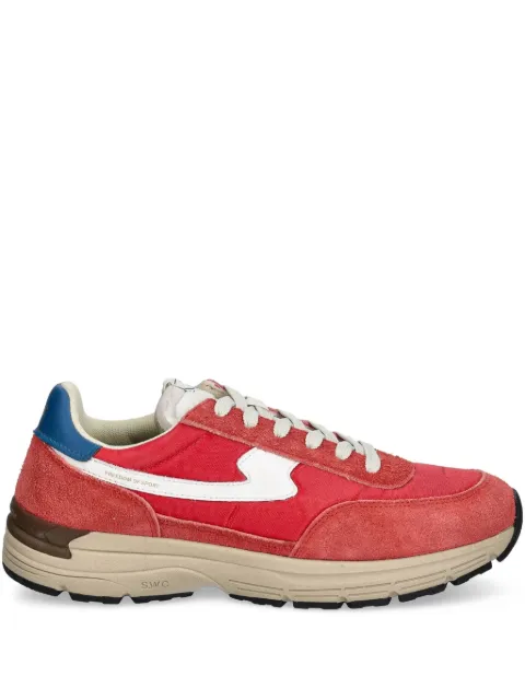 Stepney Workers Club suede panelled sneakers Red YP04415