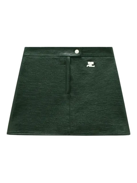 Courrèges Reedition button-fastening mini skirt Green PERCJU001VY00148081