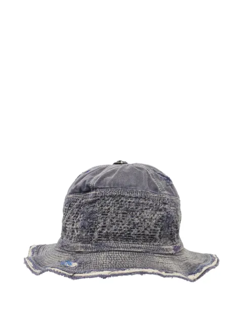 KAPITAL frayed-details bucket hat Blue EK1499XHNV
