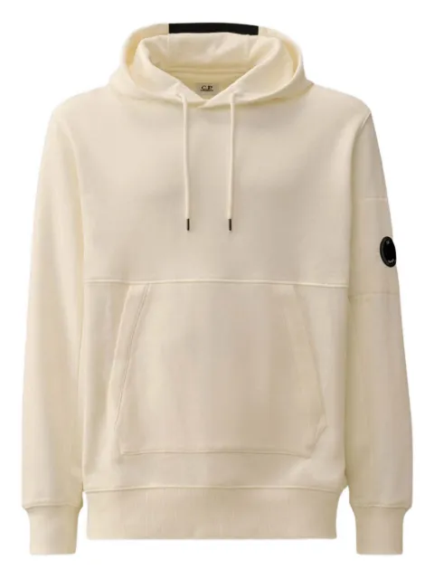 C.P. Company logo-patch cotton hoodie White RCCMSS714A005086W103